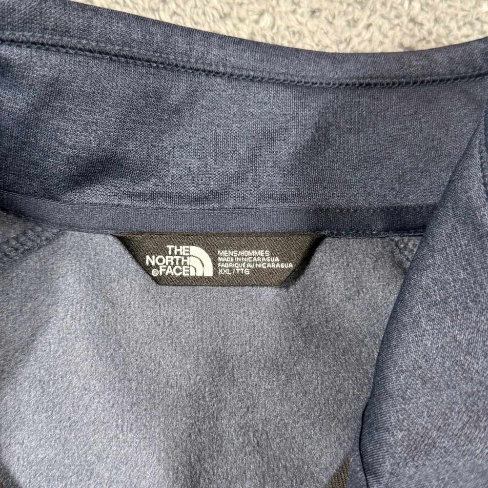 The North Face Canyon Flats Jacket Full‎ Zip Navy Heathered Zip Pocket SZ 2XL